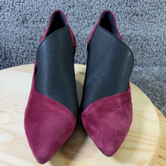 LK Bennett Heels Womens Size 7 Red Suede Pointed Toe Stiletto Slip On Pumps - Picture 2 of 9